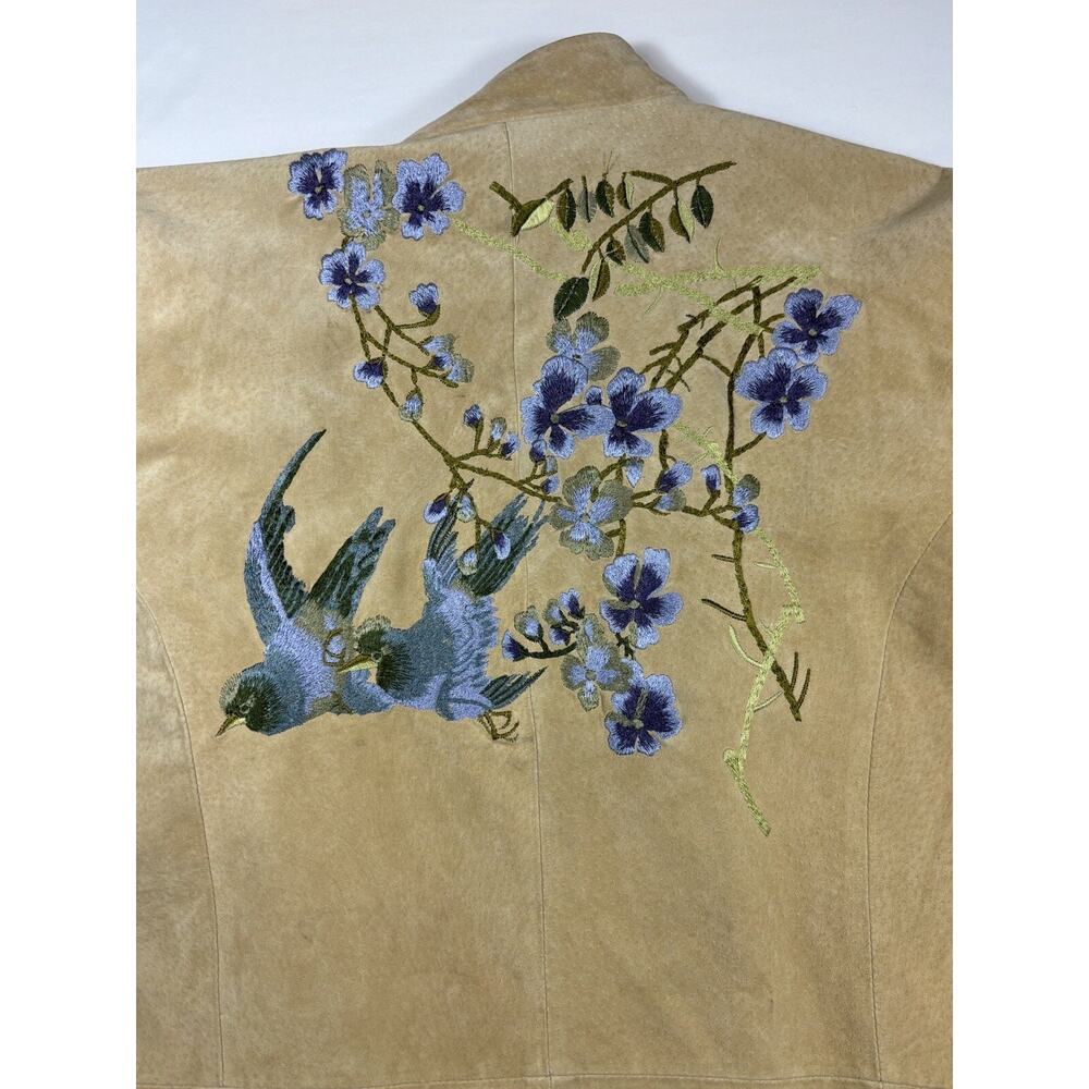 Bagatelle Suede Jacket Tan 14 Embroidered Boho Lined - Picture 16 of 16